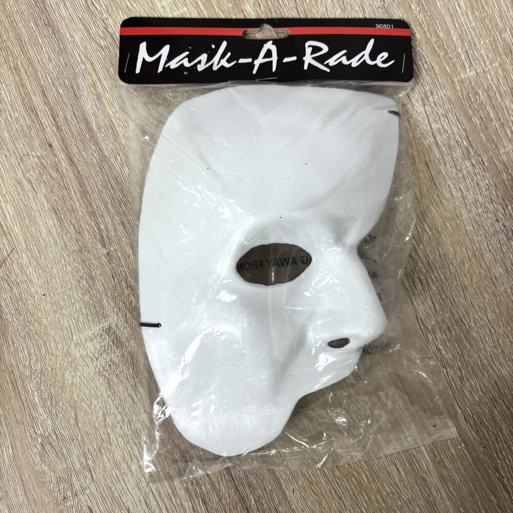 Phantom of the Opera White Half Mask NWT NOS
